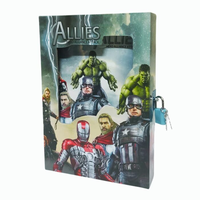 Attack Super Hero Alliance Secret Lock Diary for Girls Boys Kids - Image 1