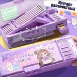 Password Lock Compass Multifunctional Pencil Organizer for Kids Magnetic Compass Box - Image 3