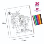 Unicorn Mandala Art The Colouring KIT 20 Sheets with 12 Sketch Pens Inside - Image 2
