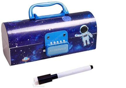 Plastic Kids Pen&Pencil Box Suitcase Style Password Lock Pencil Case