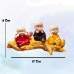 3 Baby Monks Sitting On Tree - Image 2
