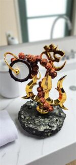 Shiv Trishul Damru Rudraksha Mala Statue