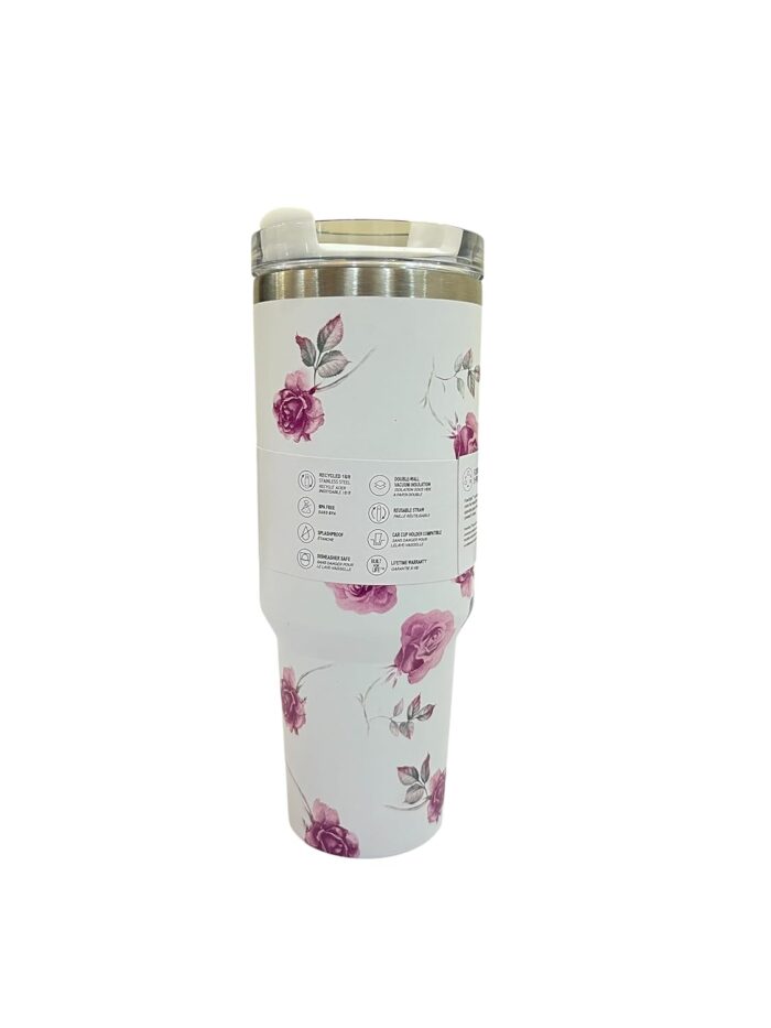 Floral Pattern Stainless Steel Tumbler - Image 2
